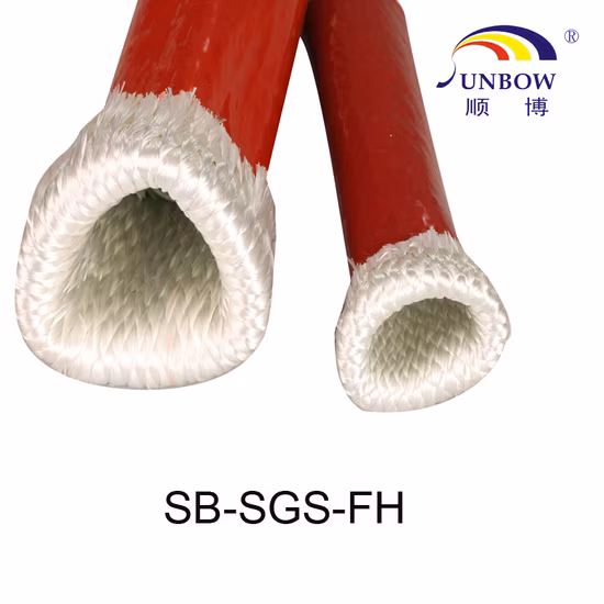 Fabricante de China Protector de alta temperatura Vco resistente al calor Fibra de vidrio recubierta de silicona Protección de manguera hidráulica Manga contra incendios con gancho y bucle
